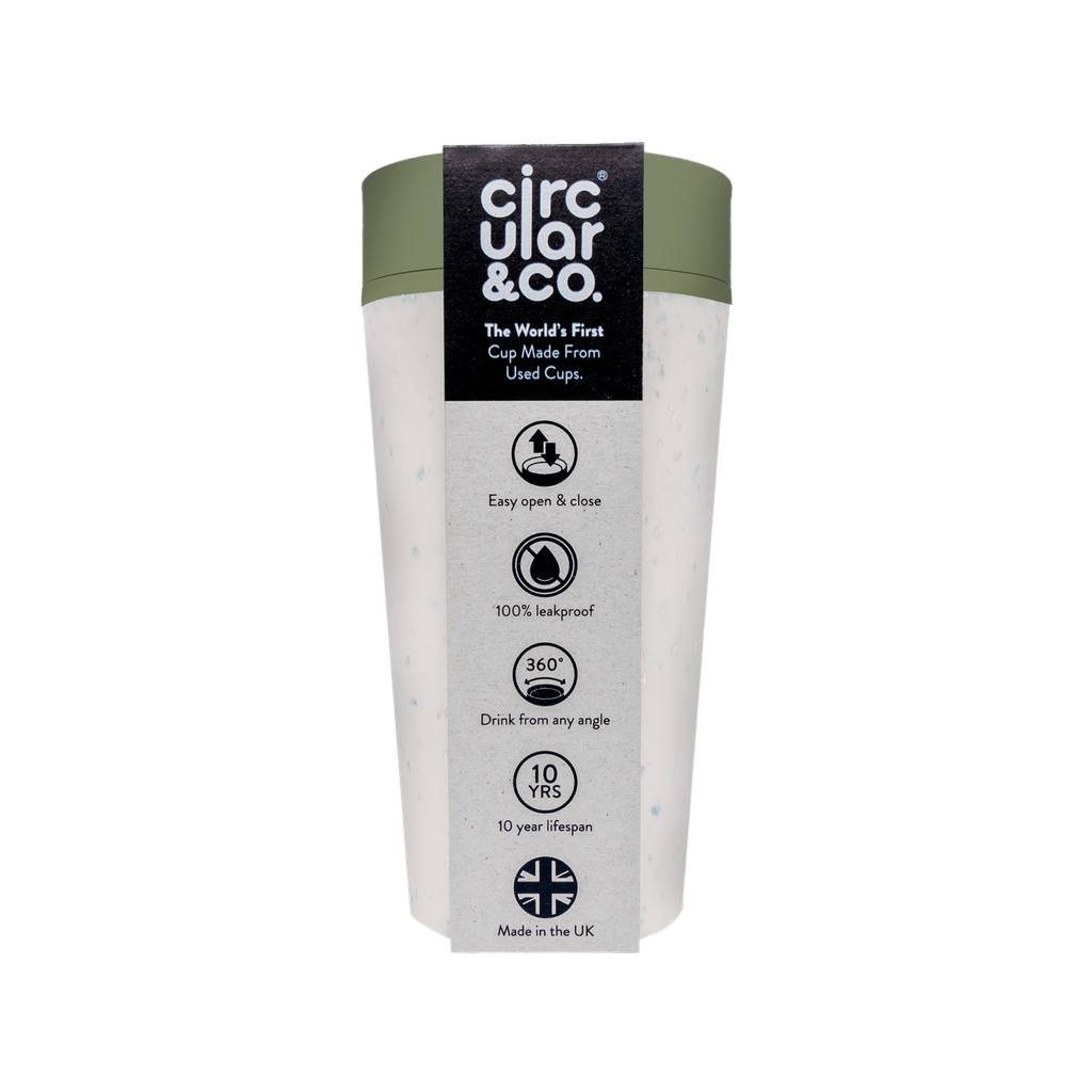 Tasse de voyage - 350ml - Blanche et verte - CIRCULAR & CO