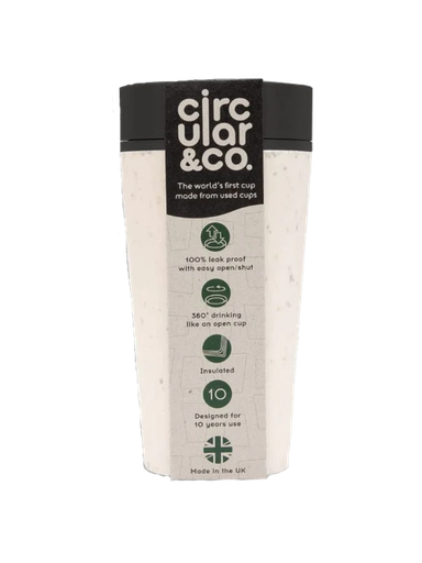 [CIRCULAR_CO_BLANC_NOIR] Tasse de voyage - 350ml - Blanche et noire - CIRCULAR & CO