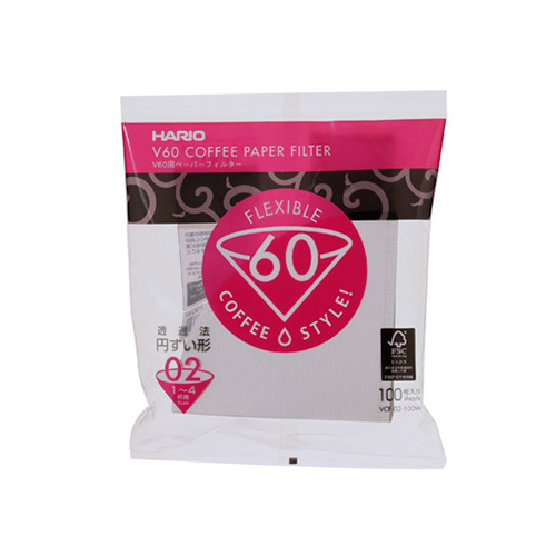 [HARIO_VCF-02-100WH] Filtre V60 blancs x100 - HARIO