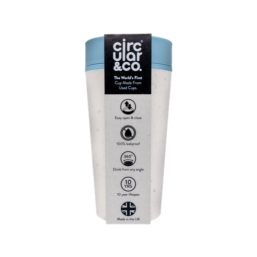 [CIRCULAR-12OZ-CFB] Tasse de voyage - 350ml - Tasse blanche et bleue - CIRCULAR & CO