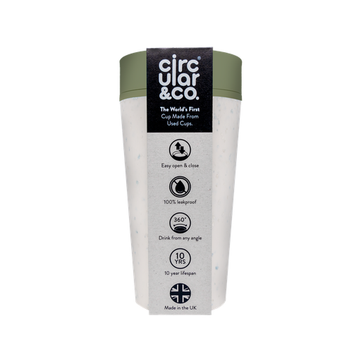 [CIRCULAR-12OZ-CHG] Tasse de voyage - 350ml - Blanche et verte - CIRCULAR & CO