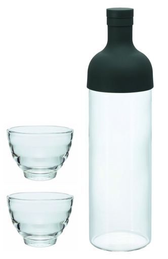 [703138] Service bouteille à thé + 2 verres - Noir